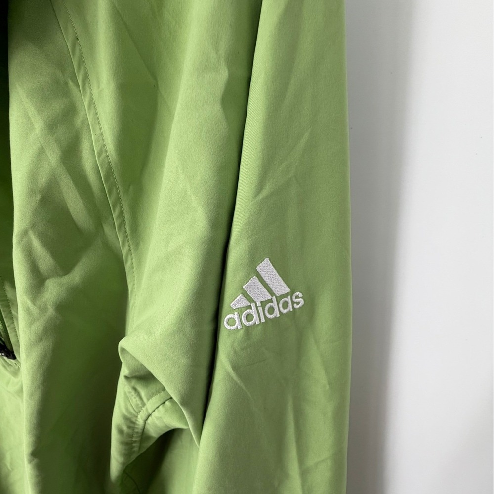 Adidas Mens ClimaProof Wind Quarter Zip Windbreaker Jacket Lime Green Large - Picture 6 of 11